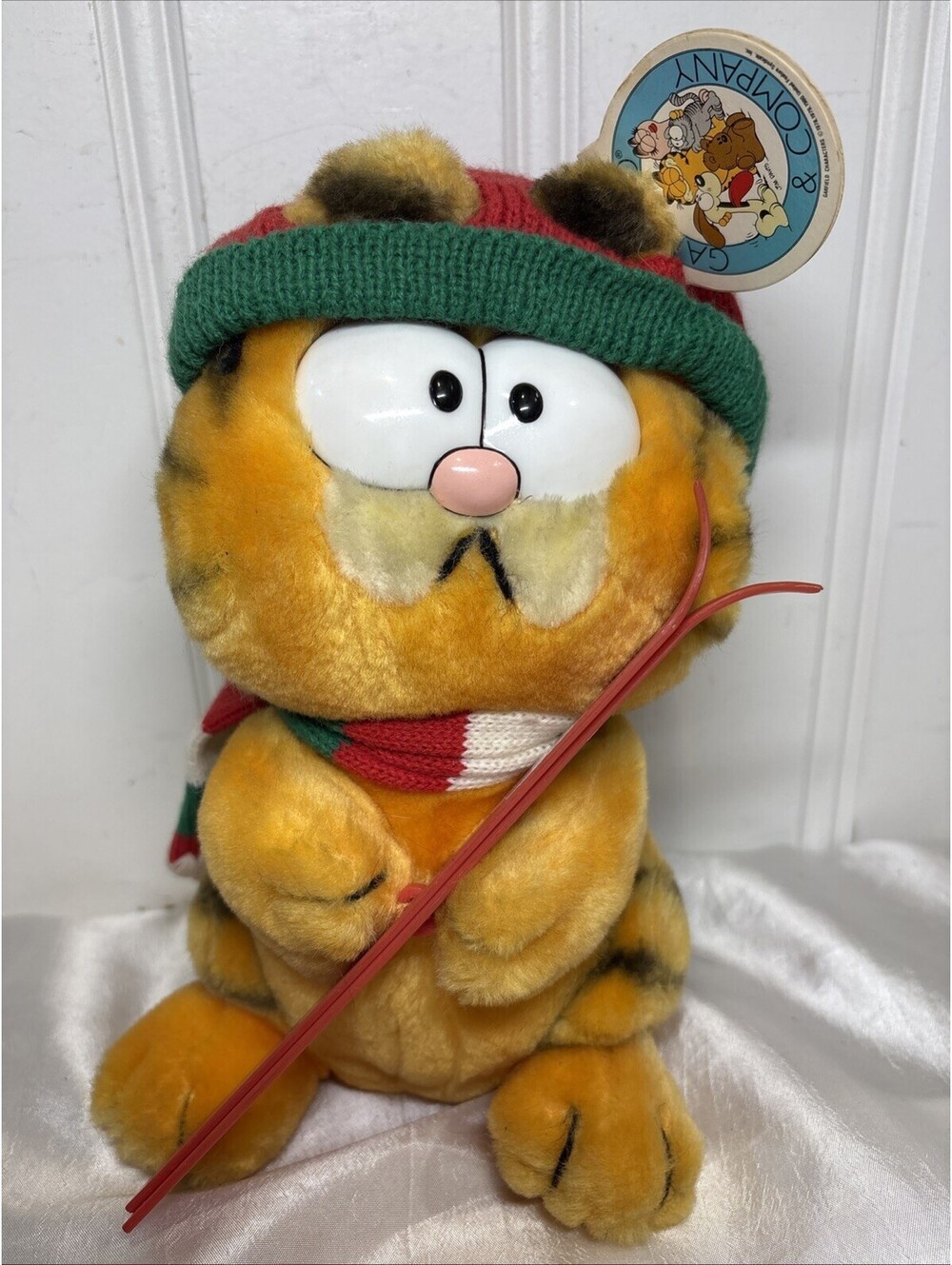 NEW NWT NOS VTG Skiing Garfield Dakin 1981 Winter Stuffed Animal 9” Plush